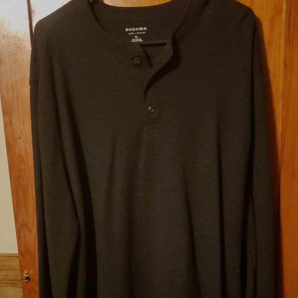 Mens waffle Henley